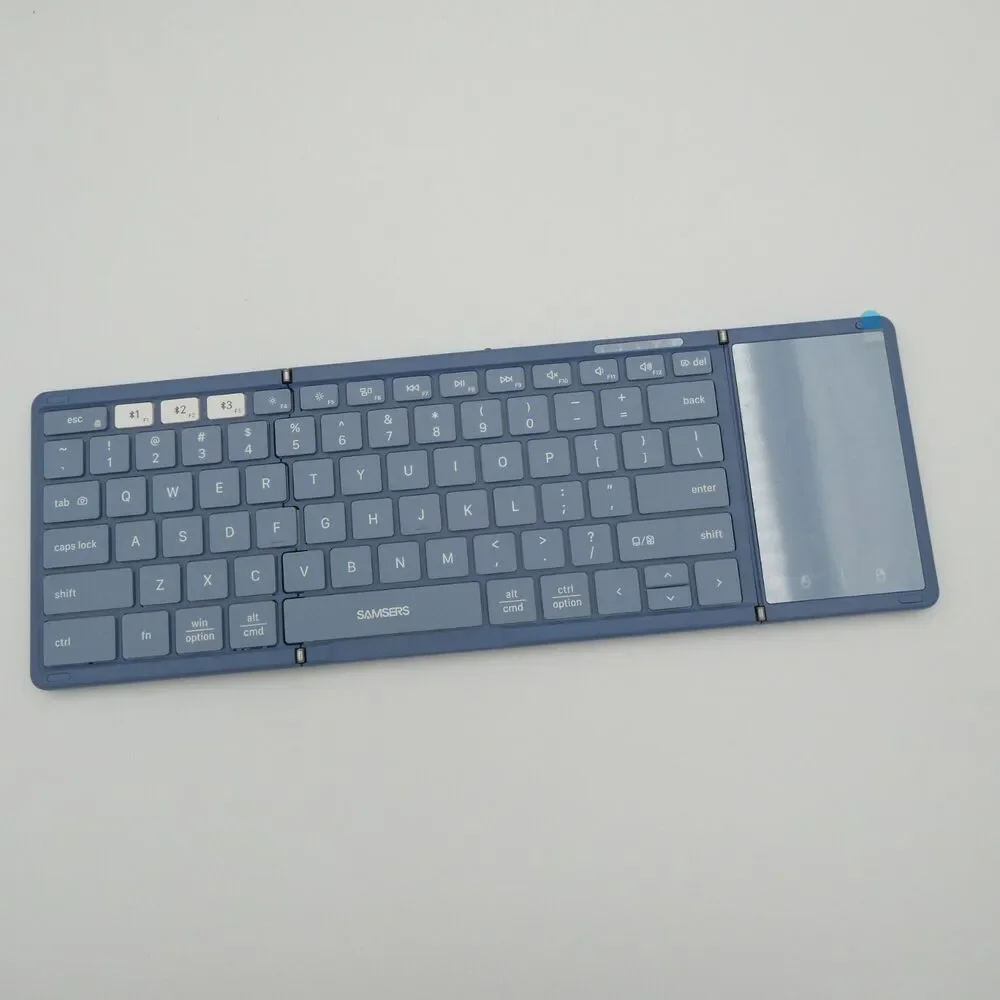 Samsers Full-Size Foldable Bluetooth Keyboard with Large Touchpad, Blue
